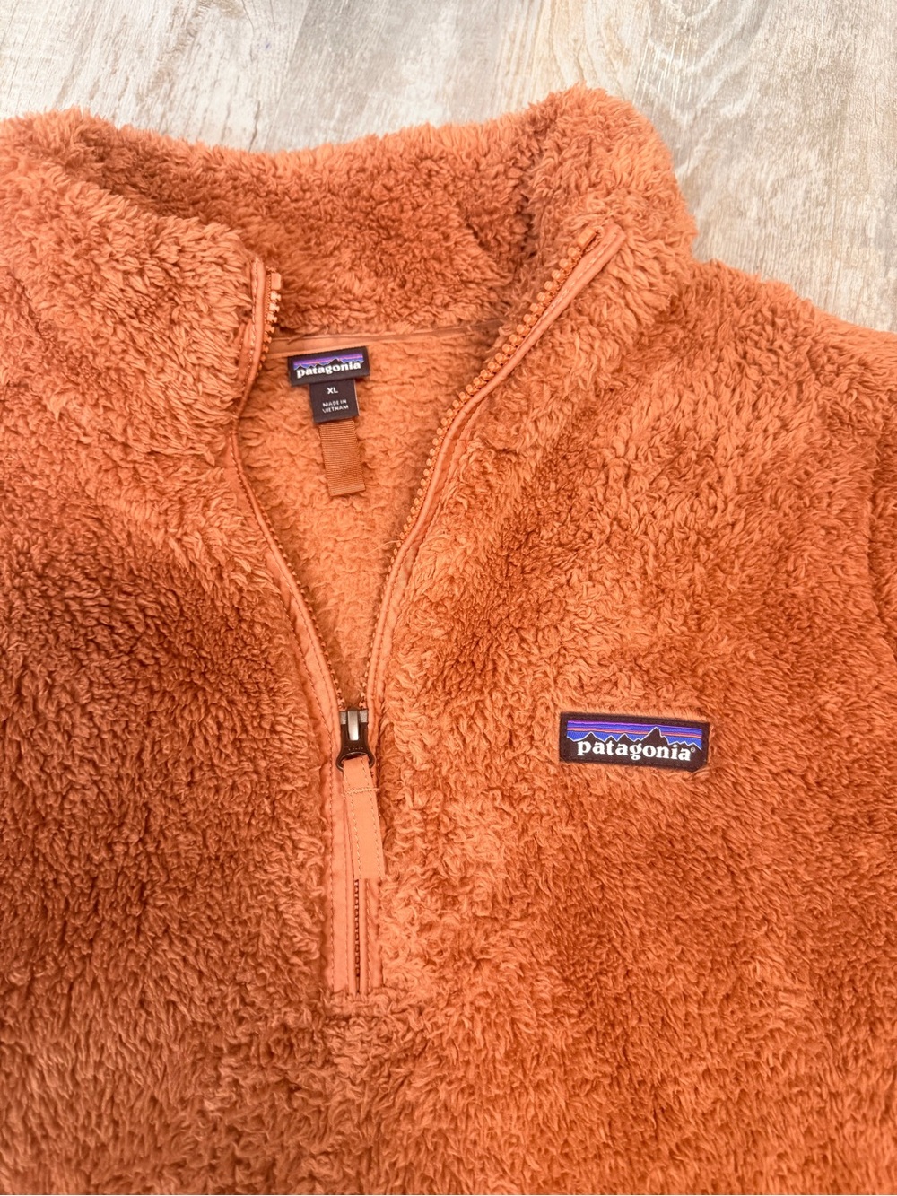 Patagonia Women's Plush Quarter-Zip Fleece Sweater - Rust Orange - Picture 2 of 3